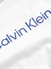 Голубая хлопковая пижама для девочек с логотипом Calvin Klein - Изображение 11 из 11