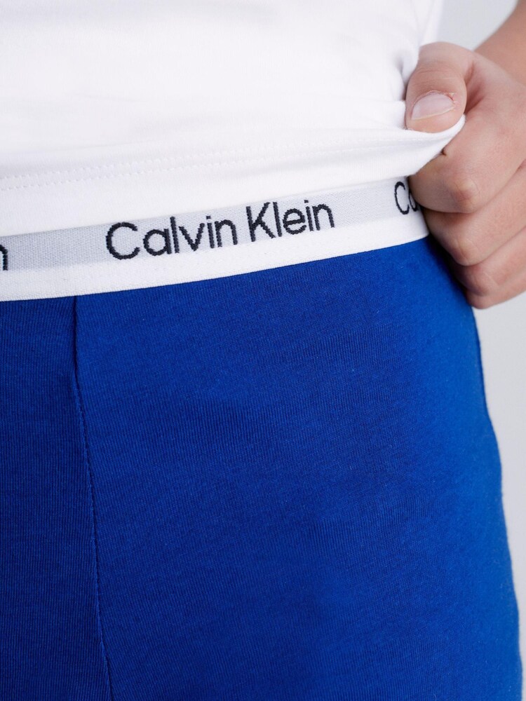 Niebieski dziewczęcy zestaw piżam Calvin Klein Modern z logo - Image 3 of 11