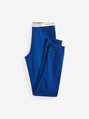 Голубая хлопковая пижама для девочек с логотипом Calvin Klein - Изображение 6 из 11