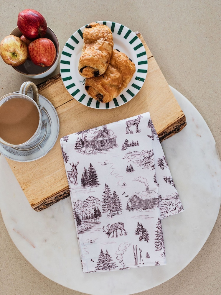 Avalon Home Festive Toile Tea Towel - 7의 이미지 1