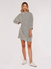 Apricot Green & White Boucle Mock Neck Cocoon Dress - Image 1 of 4