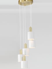 Pacific White/Gold Biba Five Drop Ceiling Light Pendant - Image 1 of 1