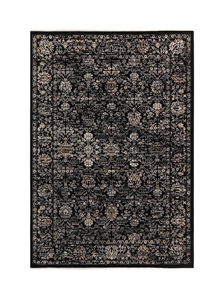 Asiatic Rugs Black Sovereign Vintage Floral Rug - Image 8 of 8