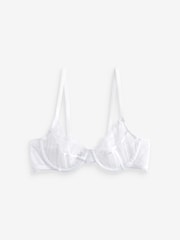 self. White Non Pad Wired Lace Balcony Bra - Image 8 of 9