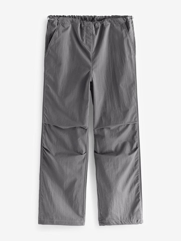 Charcoal Grey Clean Waist Cargo Parachute Trousers - Image 2 of 6