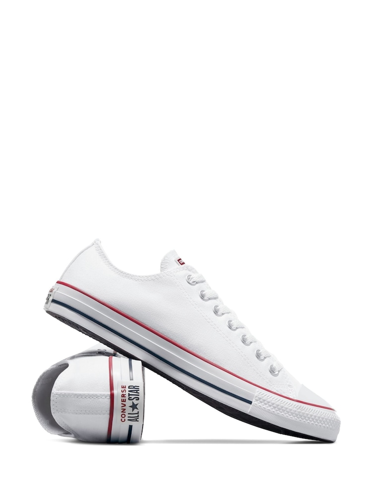 Converse White Standard Fit Chuck Taylor All Star Ox Trainers - Image 3 of 10