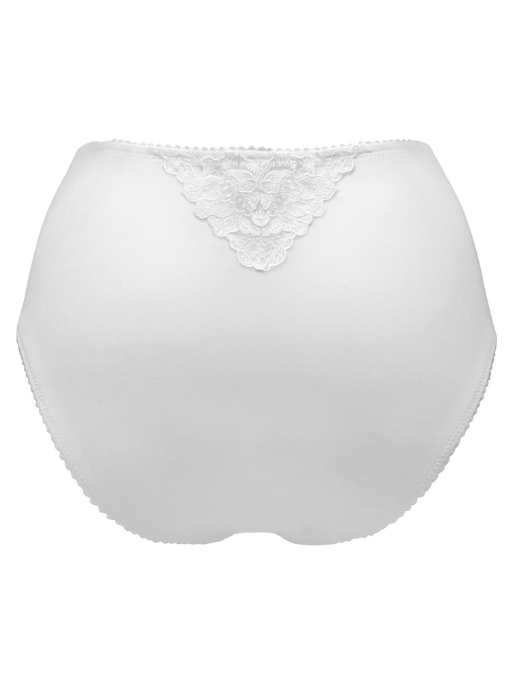 Pour Moi White High Waist Sofia Embroidered Lace Bikini Briefs - Image 5 of 5