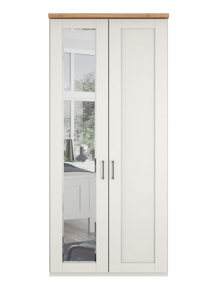 Wiemann White Truro Wood and Mirror Semi Fitted Wardrobe - Image 2 of 3