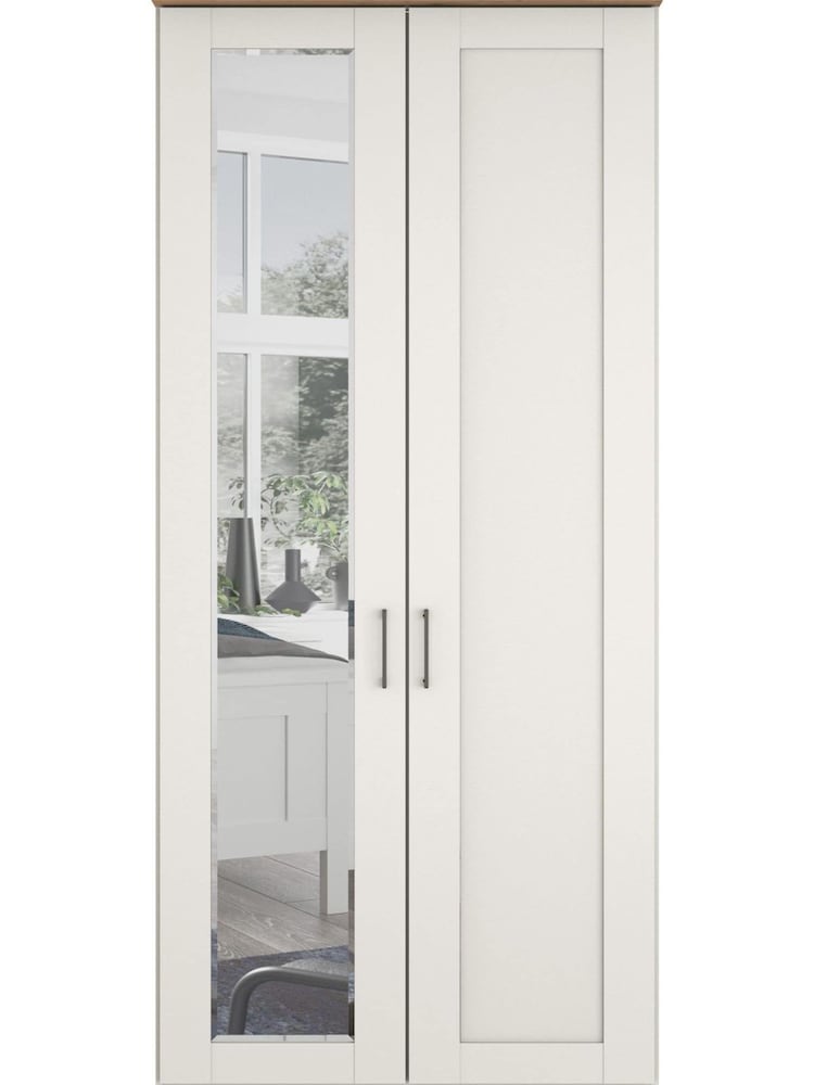 Wiemann White Truro Wood and Mirror Semi Fitted Wardrobe - Image 3 of 3