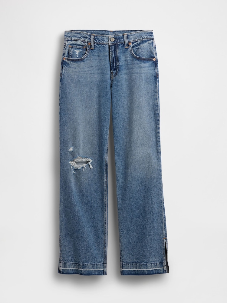 Gap Medium Wash Low Rise '90s Loose Split-Hem Jeans - Image 1 of 1