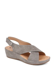 Pavers Grey Pavers Ankle Strap Black Sandals - Image 2 of 5