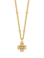 Estella Bartlett Gold Tone Pave Four Leaf Clover Necklace - Image 1 of 4