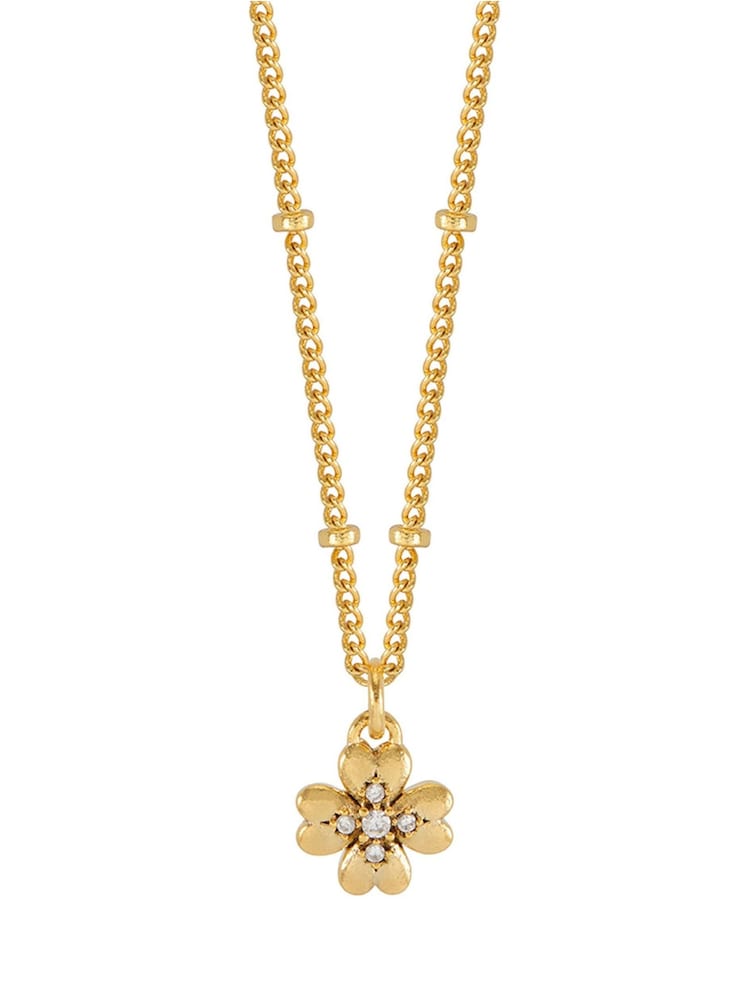 Estella Bartlett Gold Tone Pave Four Leaf Clover Necklace - Image 1 of 4 Estella Bartlett Gold Tone Pave Four Leaf Clover Necklace - Image 1 of 4