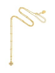 Estella Bartlett Gold Tone Pave Four Leaf Clover Necklace - Image 2 of 4