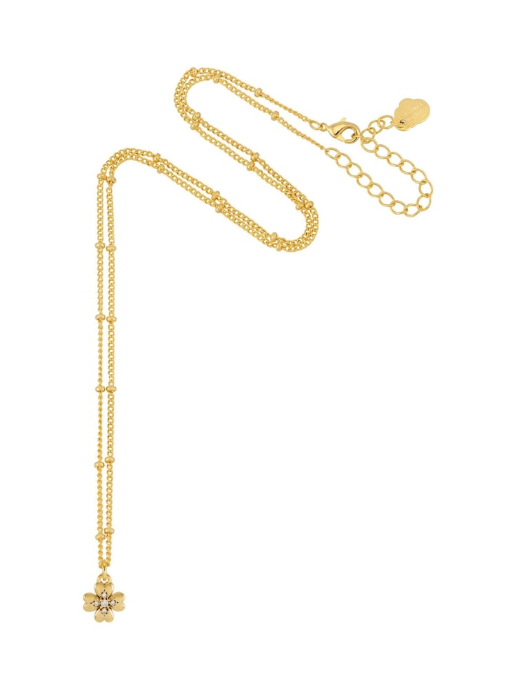 Estella Bartlett Gold Tone Pave Four Leaf Clover Necklace - Image 2 of 4 Estella Bartlett Gold Tone Pave Four Leaf Clover Necklace - Image 2 of 4