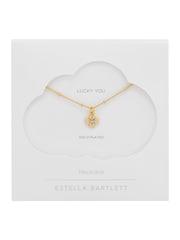 Estella Bartlett Gold Tone Pave Four Leaf Clover Necklace - Image 3 of 4