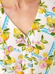 Roman White Petite Lemon Print Pocket Dress - Image 6 of 6