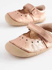Rose Gold Pink Leather Standard Fit (F) Crawler Mary Jane Shoes - Image 3 of 5