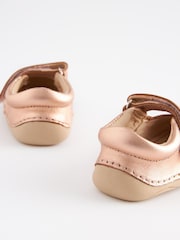 Rose Gold Pink Leather Standard Fit (F) Crawler Mary Jane Shoes - Image 4 of 5