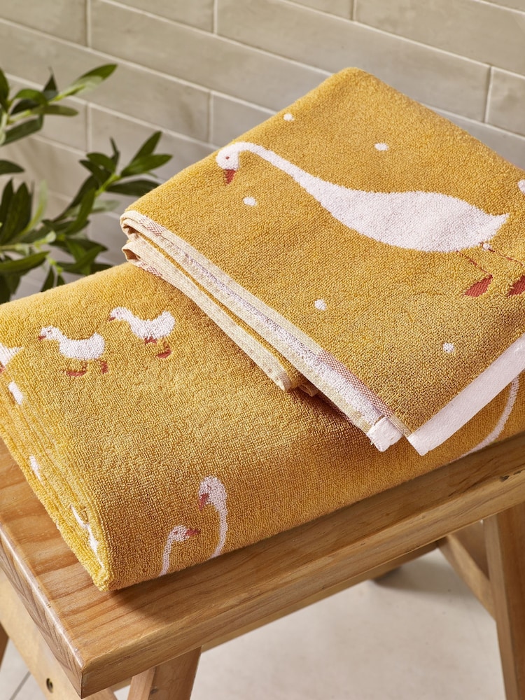 Yellow Goose And Friends 100% Cotton Towel - Image 2 of 4