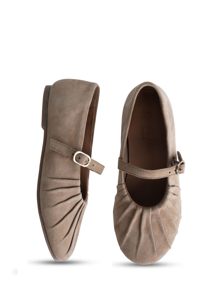 Off The Hook Natural Rosalie Suede Leather Mary Jane Ballet Flats - Image 6 of 6 Off The Hook Natural Rosalie Suede Leather Mary Jane Ballet Flats - Image 6 of 6