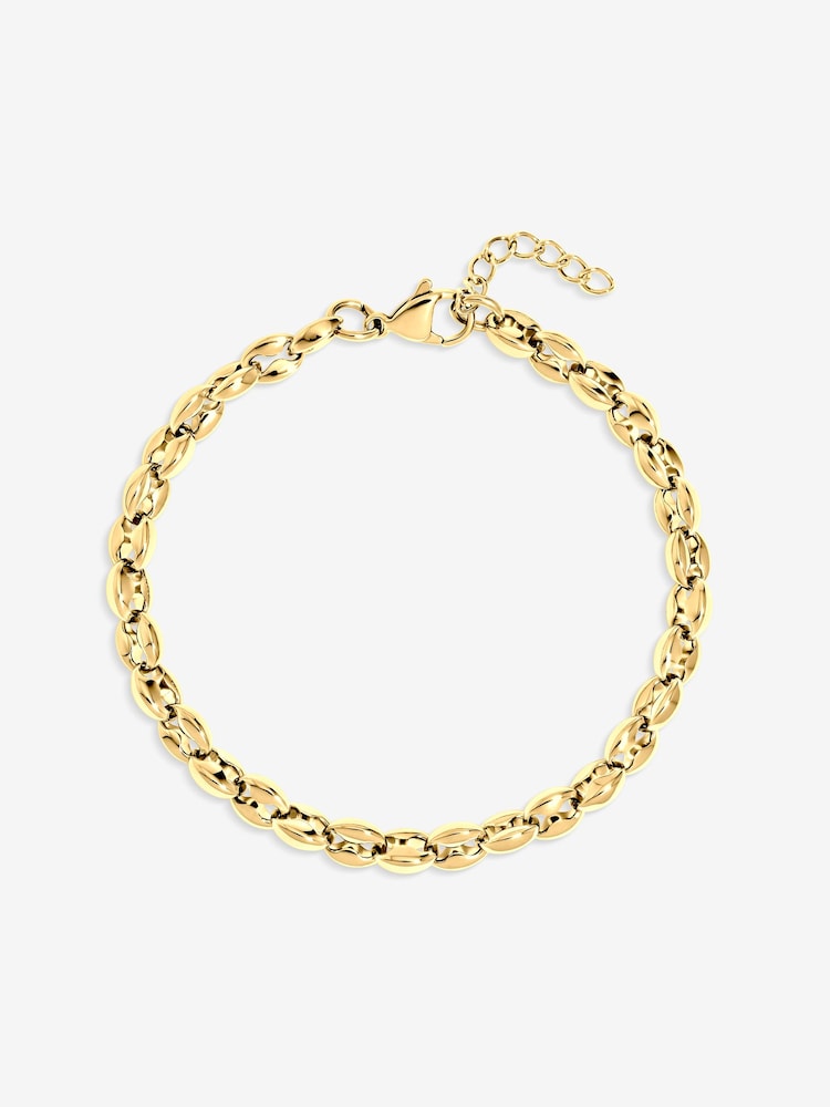 Inicio Gold Plated Waterproof Oval Chain Bracelet - Image 1 of 1