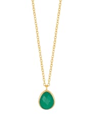 Estella Bartlett Green Agate Teardrop Pendant Necklace - Image 2 of 4
