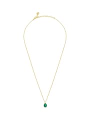Estella Bartlett Green Agate Teardrop Pendant Necklace - Image 3 of 4