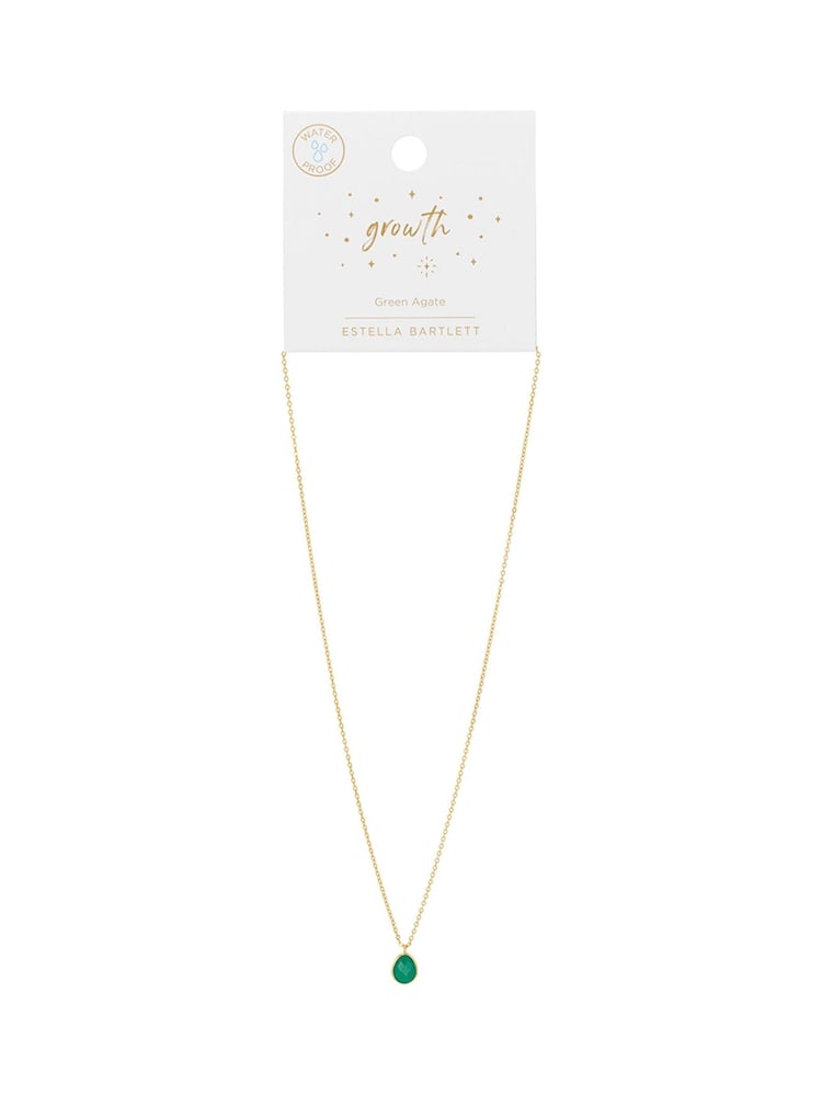 Estella Bartlett Green Agate Teardrop Pendant Necklace - Image 4 of 4 Estella Bartlett Green Agate Teardrop Pendant Necklace - Image 4 of 4