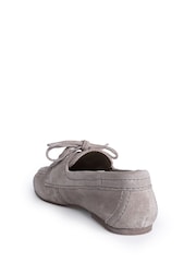 Off The Hook Grey Mirabel Suede Leather Lace-Up Casual Loafers - Image 3 of 6