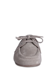 Off The Hook Grey Mirabel Suede Leather Lace-Up Casual Loafers - Image 4 of 6