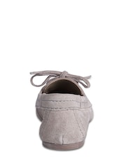 Off The Hook Grey Mirabel Suede Leather Lace-Up Casual Loafers - Image 5 of 6
