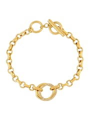 The Edit by Estella Bartlett Gold Tone Molten Circle Pave Bracelet - Image 2 of 3