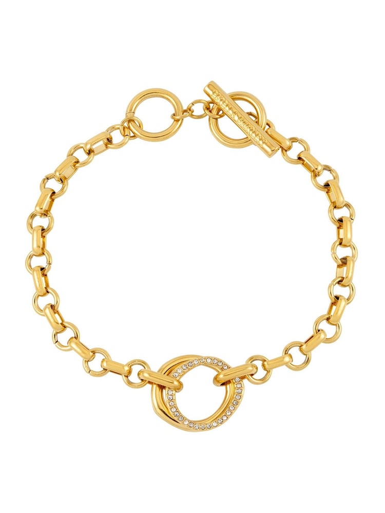 The Edit by Estella Bartlett Gold Tone Molten Circle Pave Bracelet - Image 2 of 3 The Edit by Estella Bartlett Gold Tone Molten Circle Pave Bracelet - Image 2 of 3