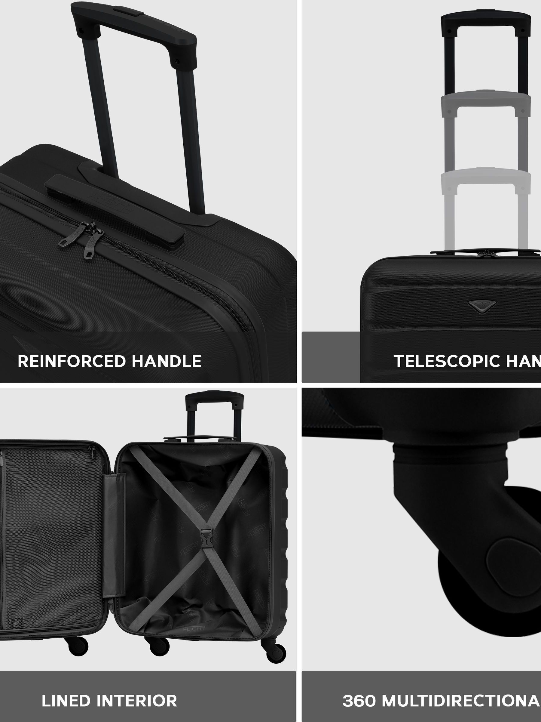 Buy Flight Knight 56x45x25cm EasyJet Overhead 4 Wheel ABS Hard