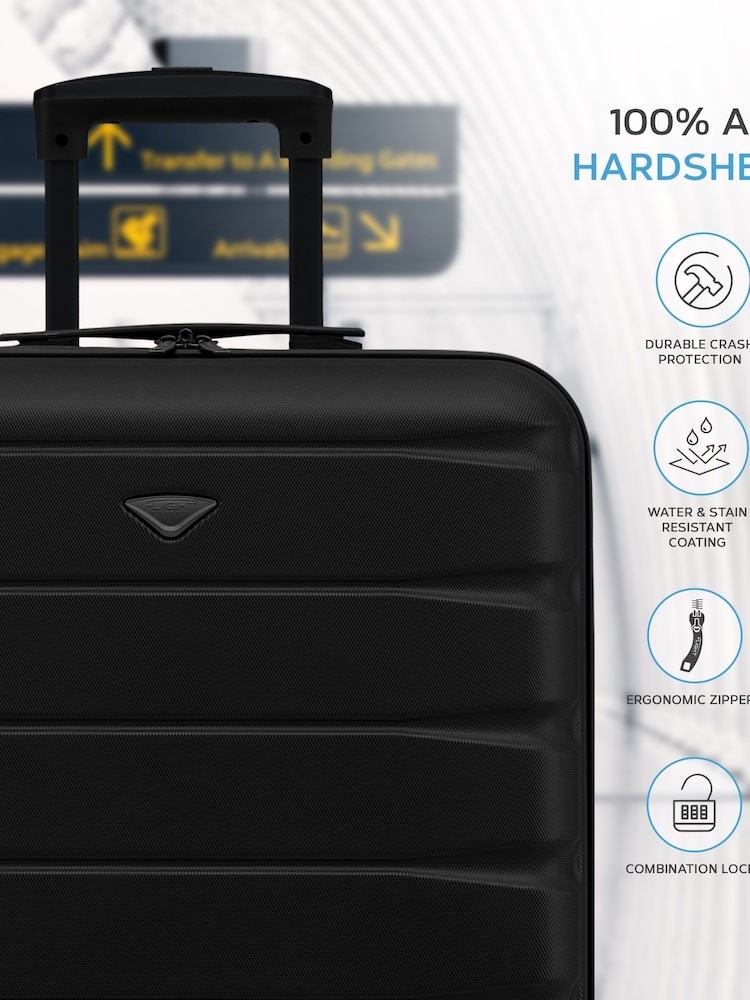 Flight Knight 56x45x25cm EasyJet Overhead 4 Wheel ABS Hard Case Cabin Carry On Hand Luggage - Image 6 of 8