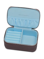 Estella Bartlett Brown Brown Saffiano Mini Jewellery Box - Image 3 of 4