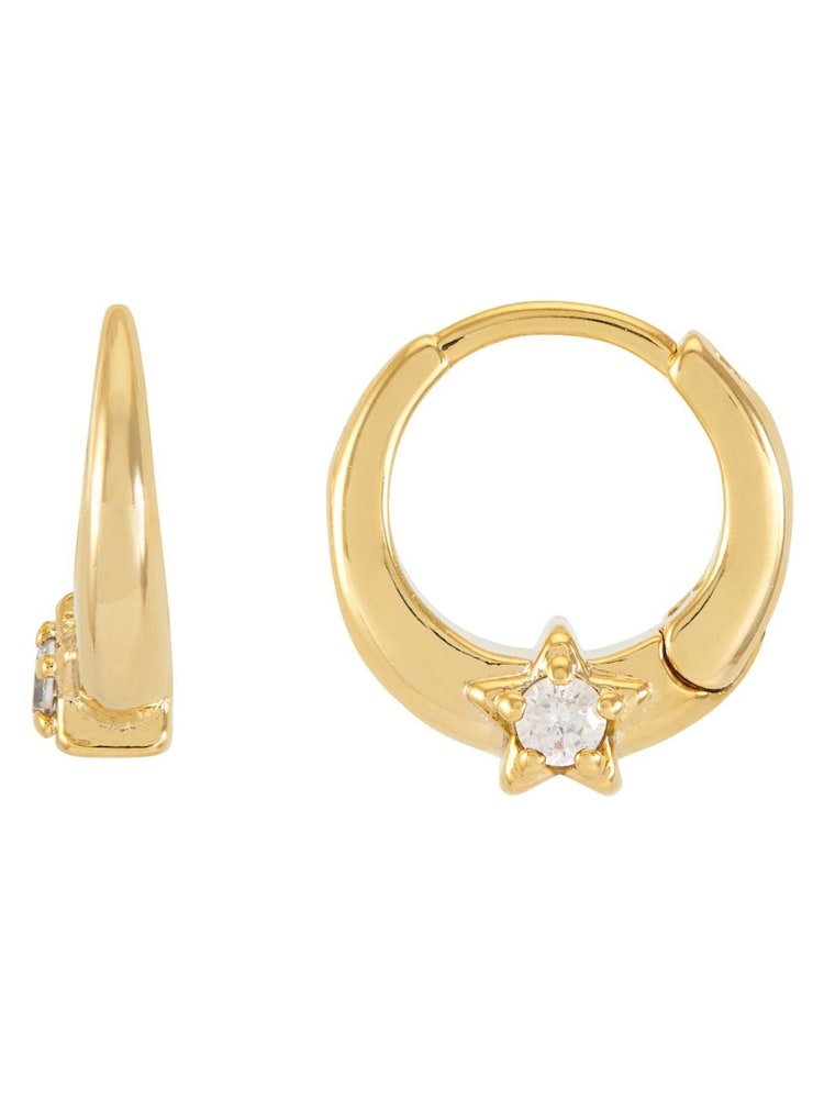 Estella Bartlett Gold Moon and Star Hoops - Image 2 of 3 Estella Bartlett Gold Moon and Star Hoops - Image 2 of 3