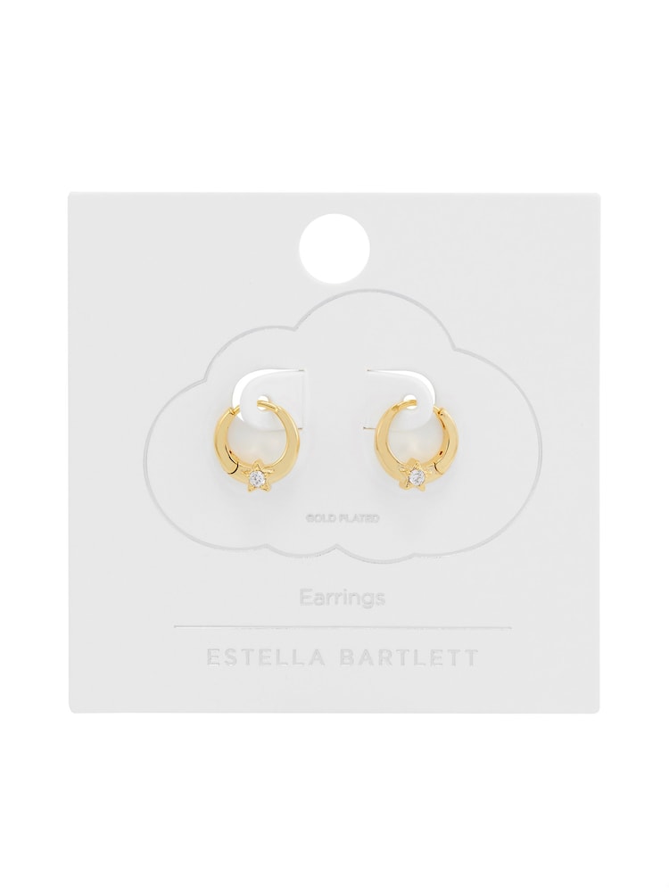 Estella Bartlett Gold Moon and Star Hoops - Image 3 of 3 Estella Bartlett Gold Moon and Star Hoops - Image 3 of 3