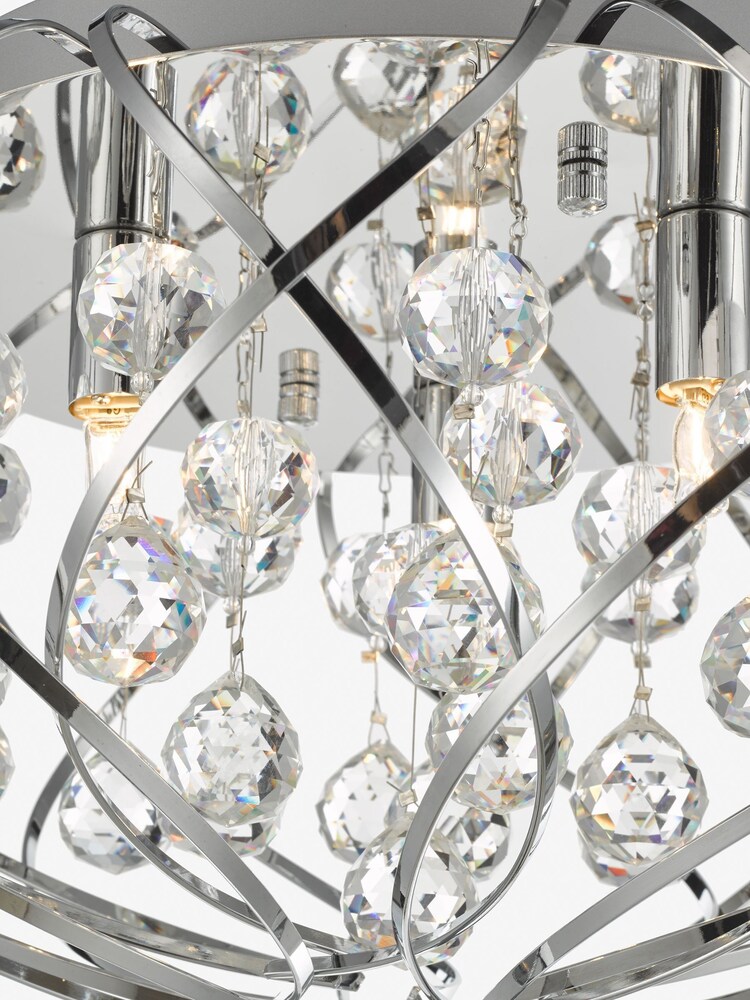 Dar Lighting Silver Riya 3 Light Flush Fitting Ceiling Light - Image 4 of 4