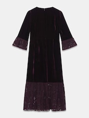 Mint Velvet Velvet Lace Trim Midi Dress - Bild 8 von 8