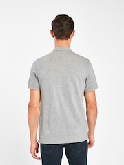 Grey Marl Regular Fit Short Sleeve Pique Polo Shirt - Image 2 of 4