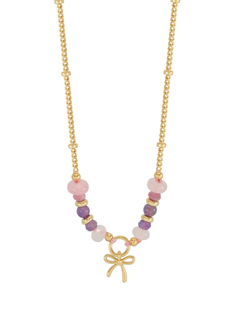Estella Bartlett Rosett Charm fasetterad lila pärlstav halsband - Bild 1 av 4