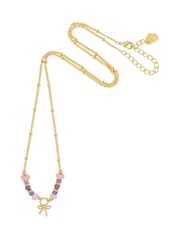 Estella Bartlett Rosett Charm fasetterad lila pärlstav halsband - Bild 2 av 4