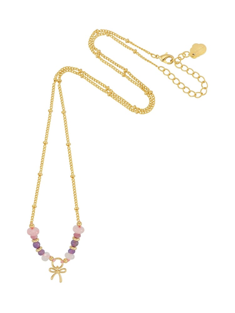 Estella Bartlett Rosett Charm fasetterad lila pärlstav halsband - Bild 2 av 4