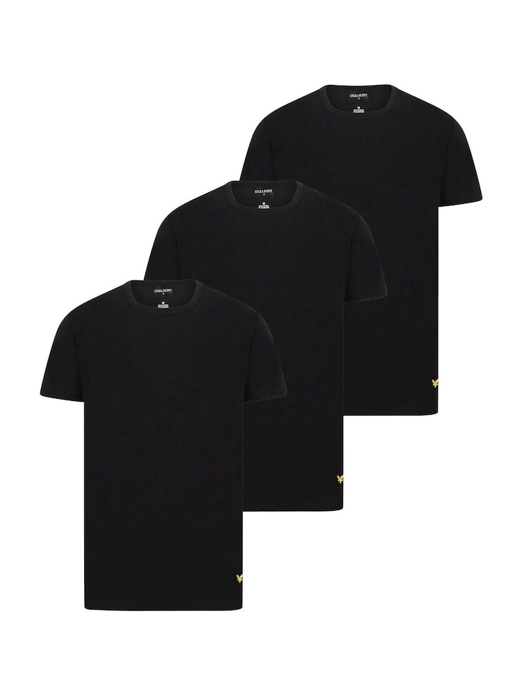 Lyle & Scott Black Lounge T-Shirts 3 Pack - Image 1 of 3 Lyle & Scott Black Lounge T-Shirts 3 Pack - Image 1 of 3