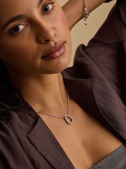 The Edit by Estella Bartlett Silver Open Abstract Drop Pendant - Image 1 of 5
