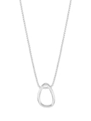 The Edit by Estella Bartlett Silver Open Abstract Drop Pendant - Image 4 of 5