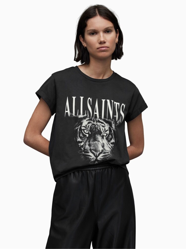 AllSaints Black Trinity Anna T-Shirt - Image 1 of 5