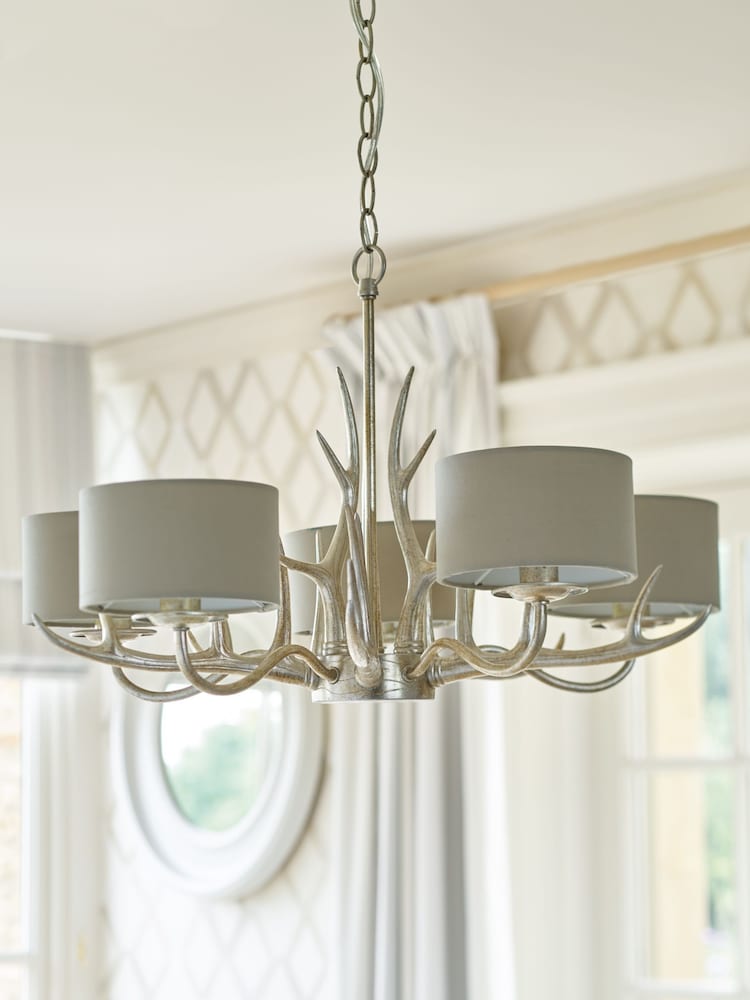 Laura Ashley Gold Mulroy Antler Chandelier 5 Light Ceiling Light - Image 1 of 2